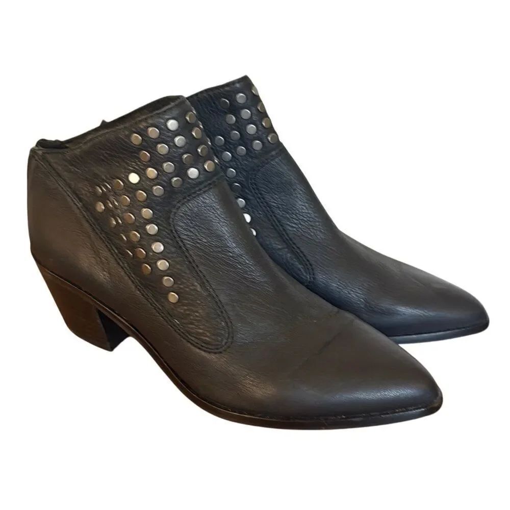 1. State black leather grommet black bootie 6